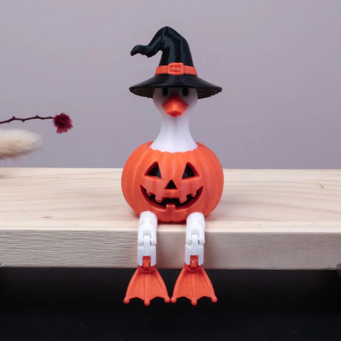 Halloween Goose Shelf Sitters – Articulated Flexi Desk Buddy (70mm Tall)