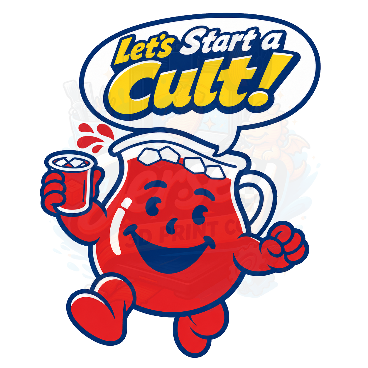 "Let's Start a Cult!" Themed Straw Topper Digital Download - 3mf Orcaslicer