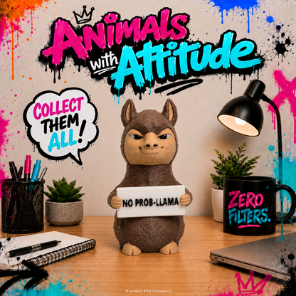 Smug Llama - Animals with Attitude Funny Animal Figurines for the Home or Office
