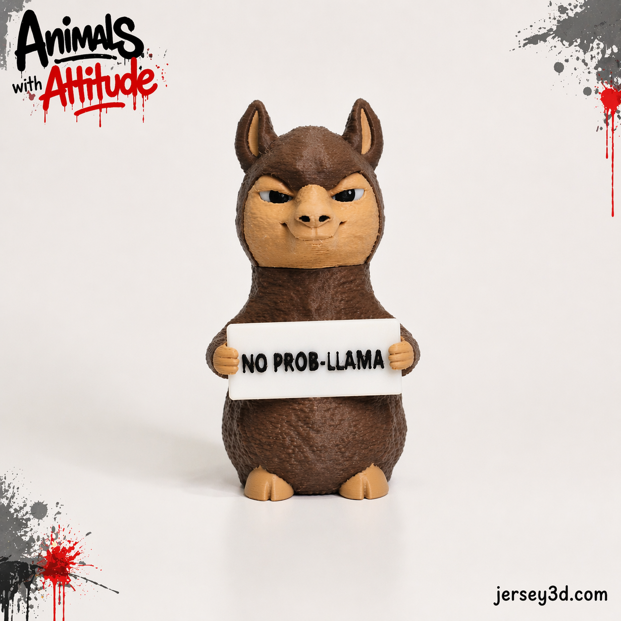 Smug Llama Figurine - Animals with Attitude Adult Humor for the Home or Office