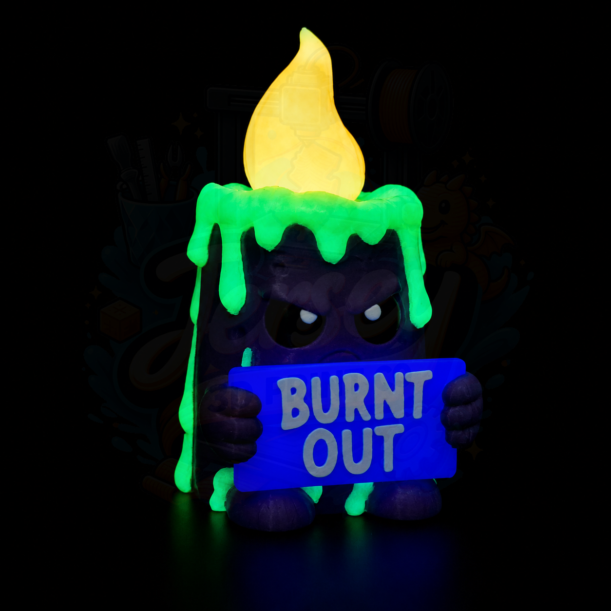 Glow in the Dark Sarcastic Candle - Holidays with Attitude Halloween Decor for Home or Office