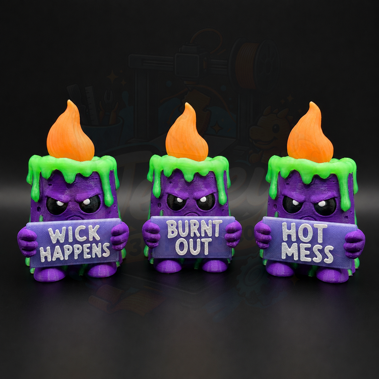 Glow in the Dark Sarcastic Candle - Holidays with Attitude Halloween Decor for Home or Office