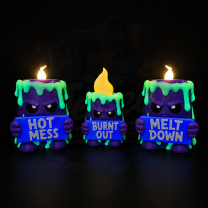Glow in the Dark Sarcastic Candle - Holidays with Attitude Halloween Decor for Home or Office
