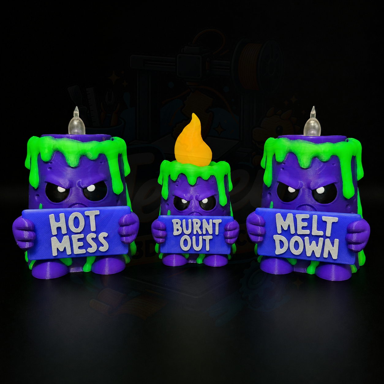 Glow in the Dark Sarcastic Candle - Holidays with Attitude Halloween Decor for Home or Office