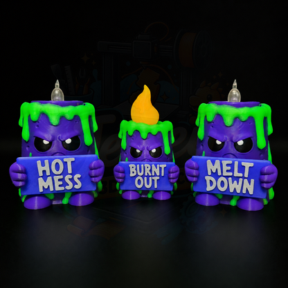 Glow in the Dark Sarcastic Candle - Holidays with Attitude Halloween Decor for Home or Office