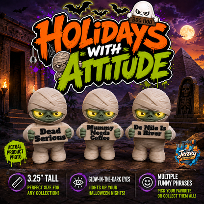 Sarcastic Mummy Mini Desk Toy - Holidays with Attitude Halloween Decor for Home or Office