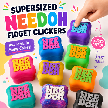 Supersized NEEDOH Fidget Clicker – Big Clicks, Bright Colors, and Seriously Satisfying Fidget Fun!