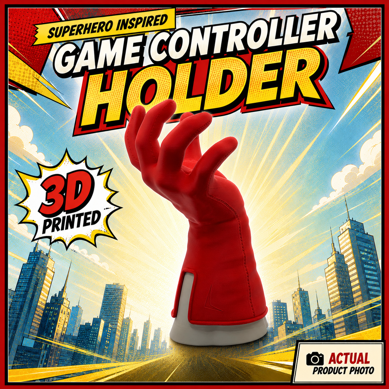 Invincible Omni-Man Inspired Console Controller & Headphones Holder - Hands of Power Series by Mas Fuego