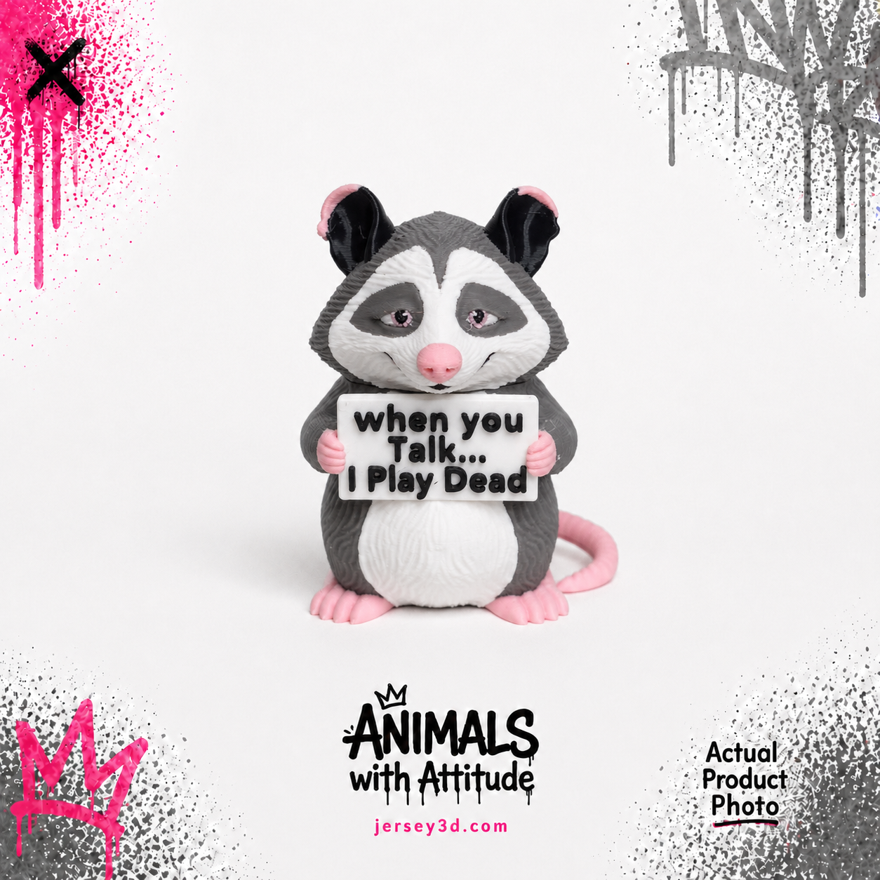 Opossum Figurine, Animals with Attitude Adult Humor for the Home or Office