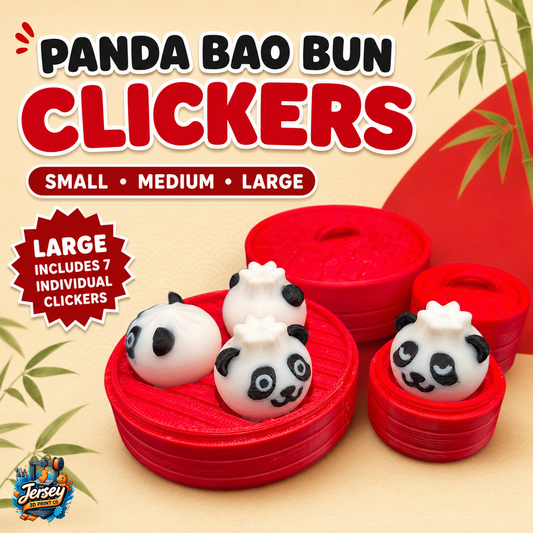 Panda Bao Bun Dumpling Basket Fidget Clicker Sensory Toys by Pawpular Prints