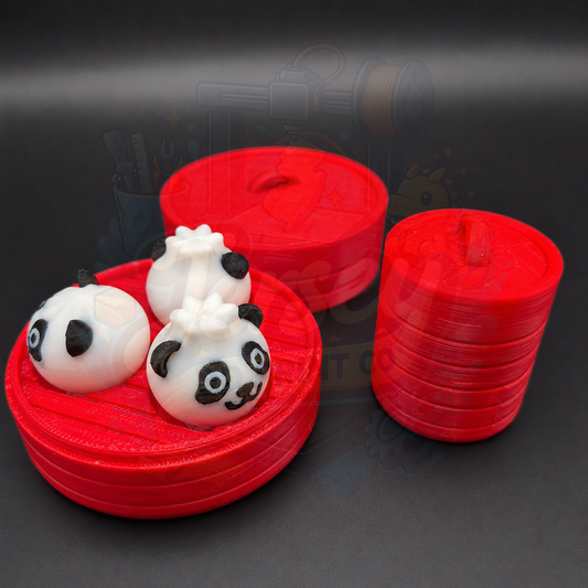 Panda Bao Bun Dumpling Basket Fidget Clicker Sensory Toys by Pawpular Prints