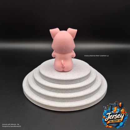 Miserable Pig - Animals with Attitude Funny Animal Figurines for the Home or Office