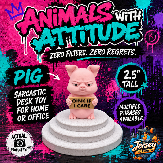 Miserable Pig - Animals with Attitude Funny Animal Figurines for the Home or Office