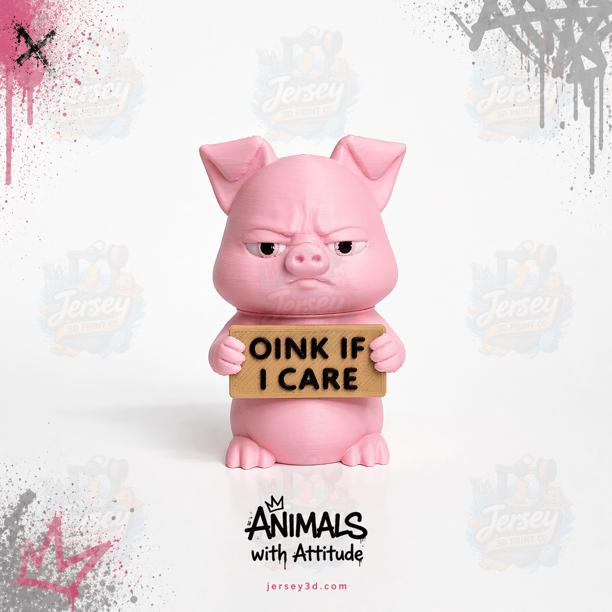 Miserable Pig Figurine - Animals with Attitude Adult Humor for the Home or Office