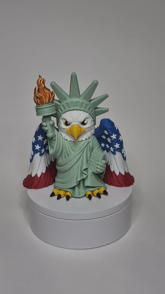 *Discontinued* Liberty Eagle 250th American Independence Anniversary Figurine, Patriotic Desk Buddy, 4th of July Collectors Figure