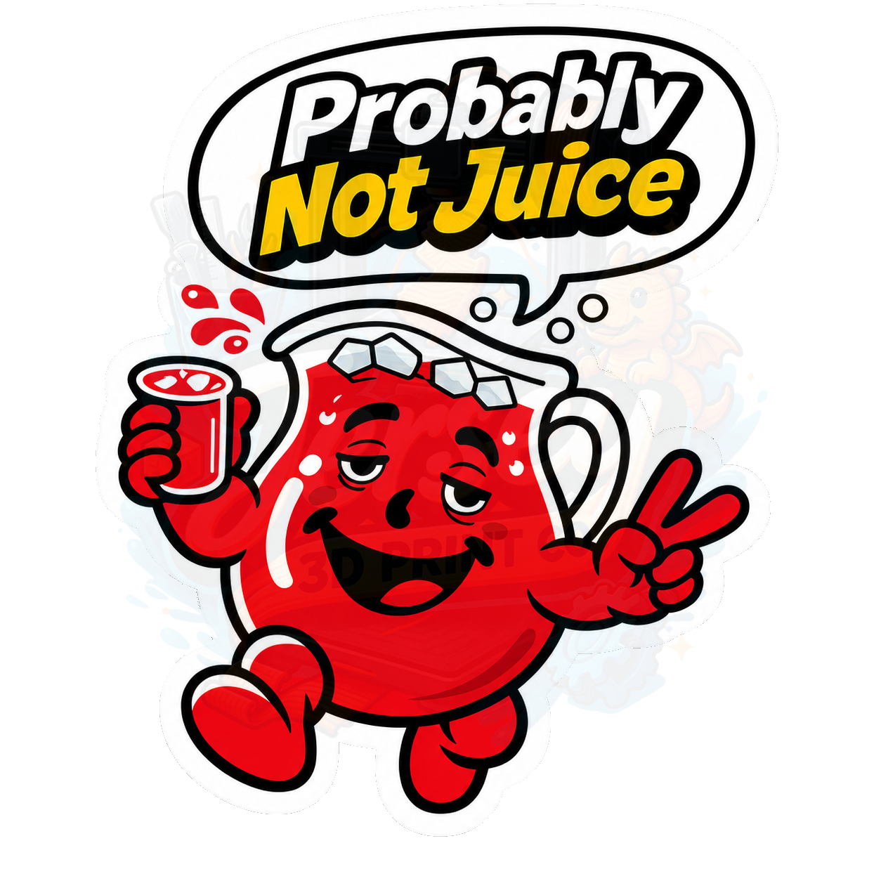"Probably Not Juice" Themed Straw Topper Digital Download - 3mf Orcaslicer