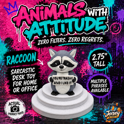 Trashy Raccoon - Animals with Attitude Funny Animal Figurines for the Home or Office