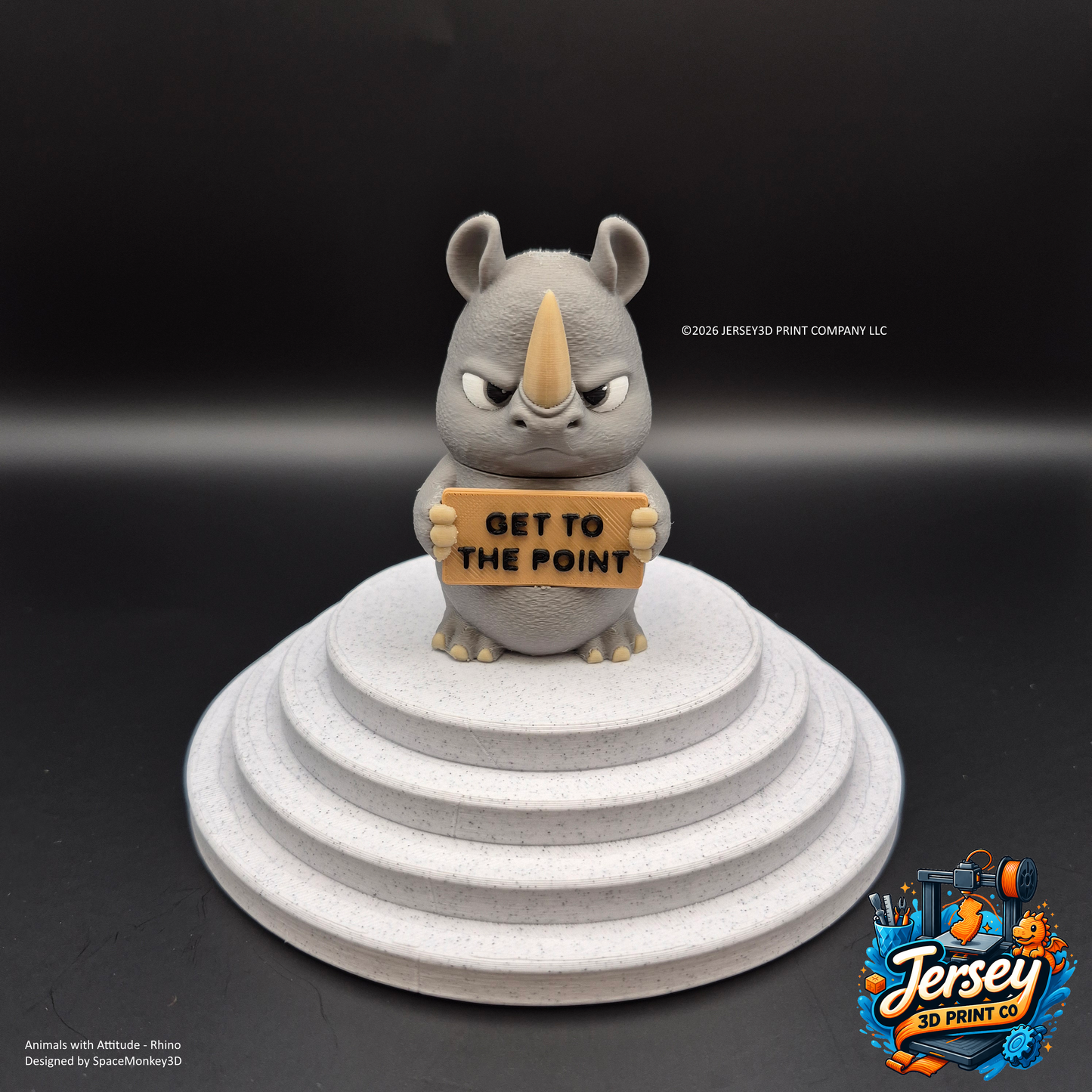 Grumpy Rhino - Animals with Attitude Funny Animal Figurines for the Home or Office