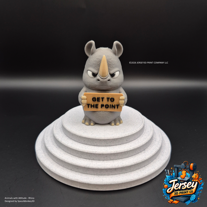 Grumpy Rhino - Animals with Attitude Funny Animal Figurines for the Home or Office