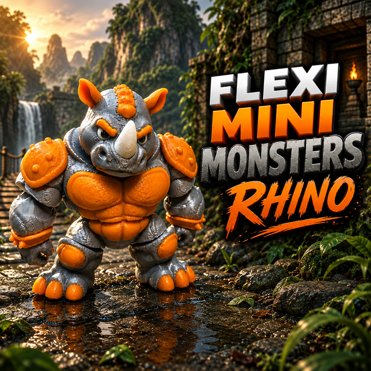 Articulated Mini Rhino Action Figure