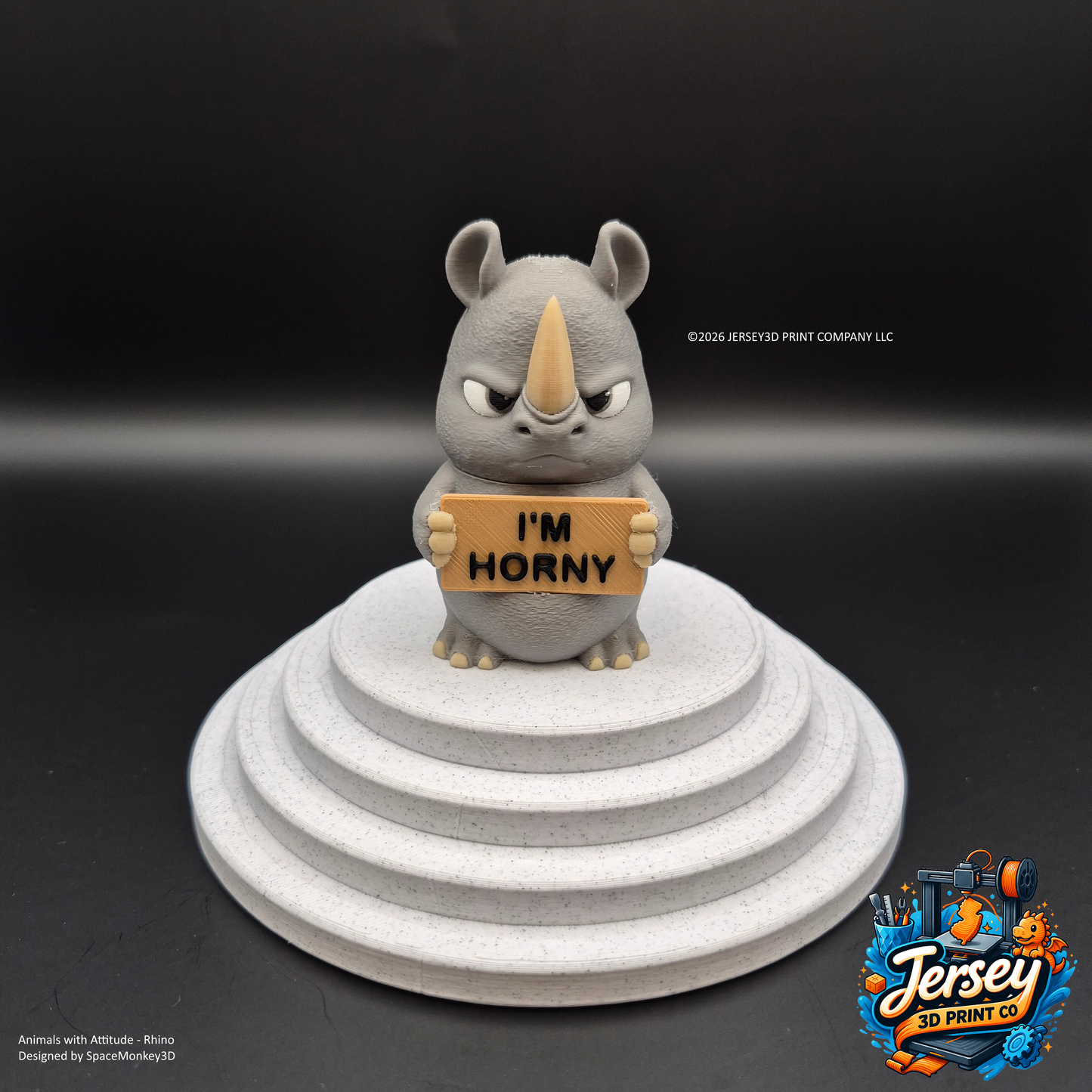 Grumpy Rhino - Animals with Attitude Funny Animal Figurines for the Home or Office
