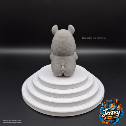 Grumpy Rhino - Animals with Attitude Funny Animal Figurines for the Home or Office