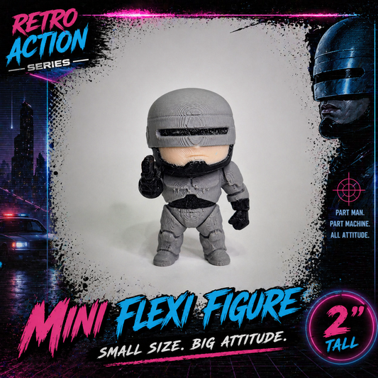 Robocop Mini Flexi Chibi Figure – 80s Retro Action Movie Inspired Desk Toy