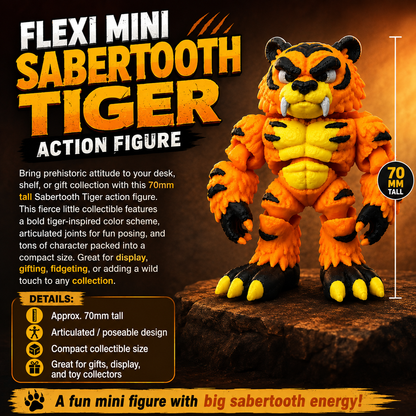 Articulated Mini Sabertooth Tiger Action Figure