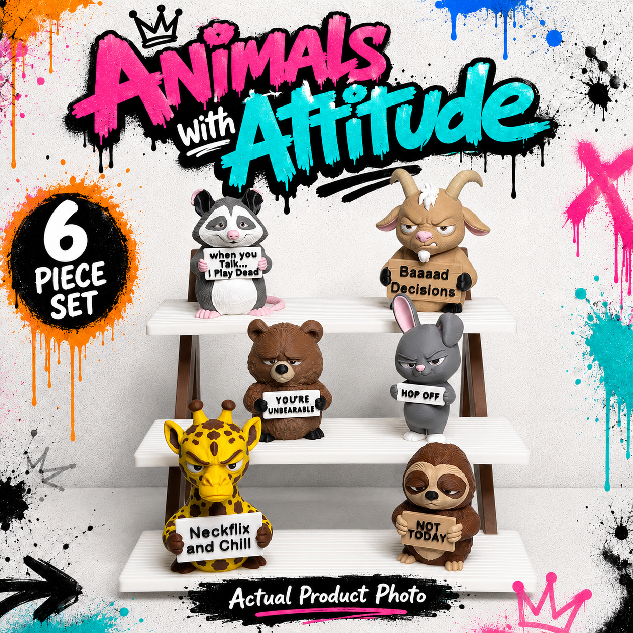 Animals With Attitude 6 Piece Gift Sets