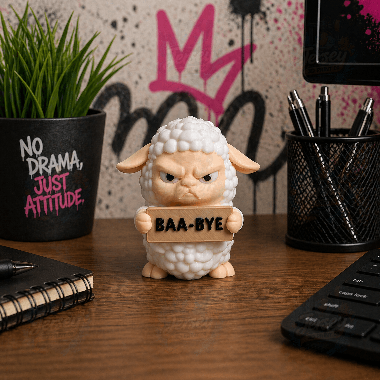 Angry Sheep Figurine - Animals with Attitude Adult Humor for the Home or Office