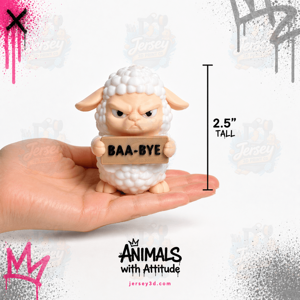 Angry Sheep Figurine - Animals with Attitude Adult Humor for the Home or Office