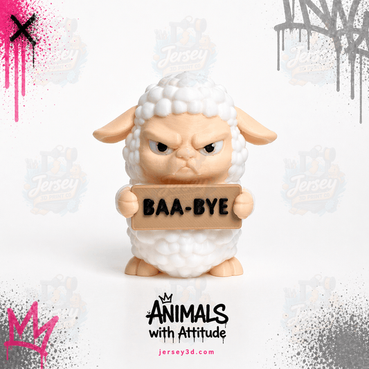 Angry Sheep Figurine - Animals with Attitude Adult Humor for the Home or Office
