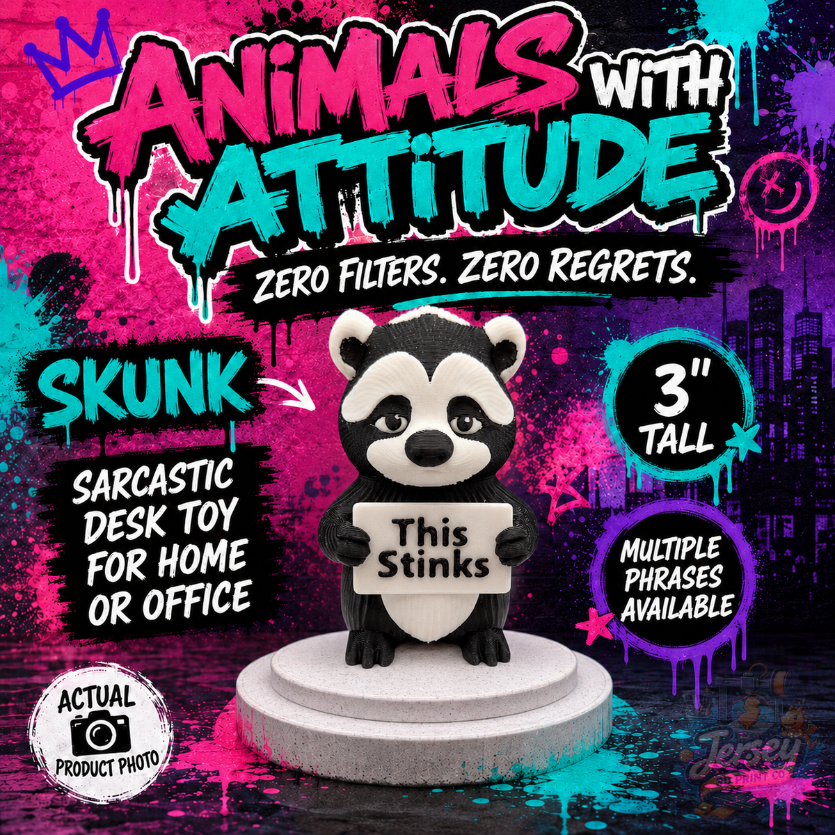 **DISCONTINUED** Sarcastic Skunk - Animals with Attitude Funny Animal Figurines for the Home or Office