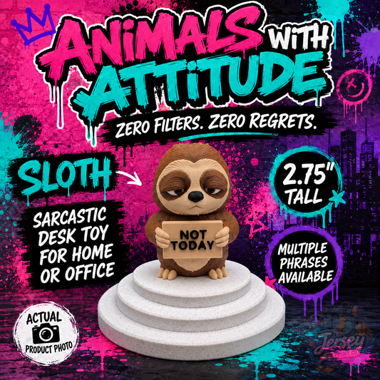 Exhausted Sloth - Animals with Attitude Funny Animal Figurines for the Home or Office