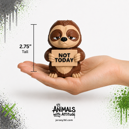 Exhausted Sloth Figurine - Animals with Attitude Adult Humor for the Home or Office