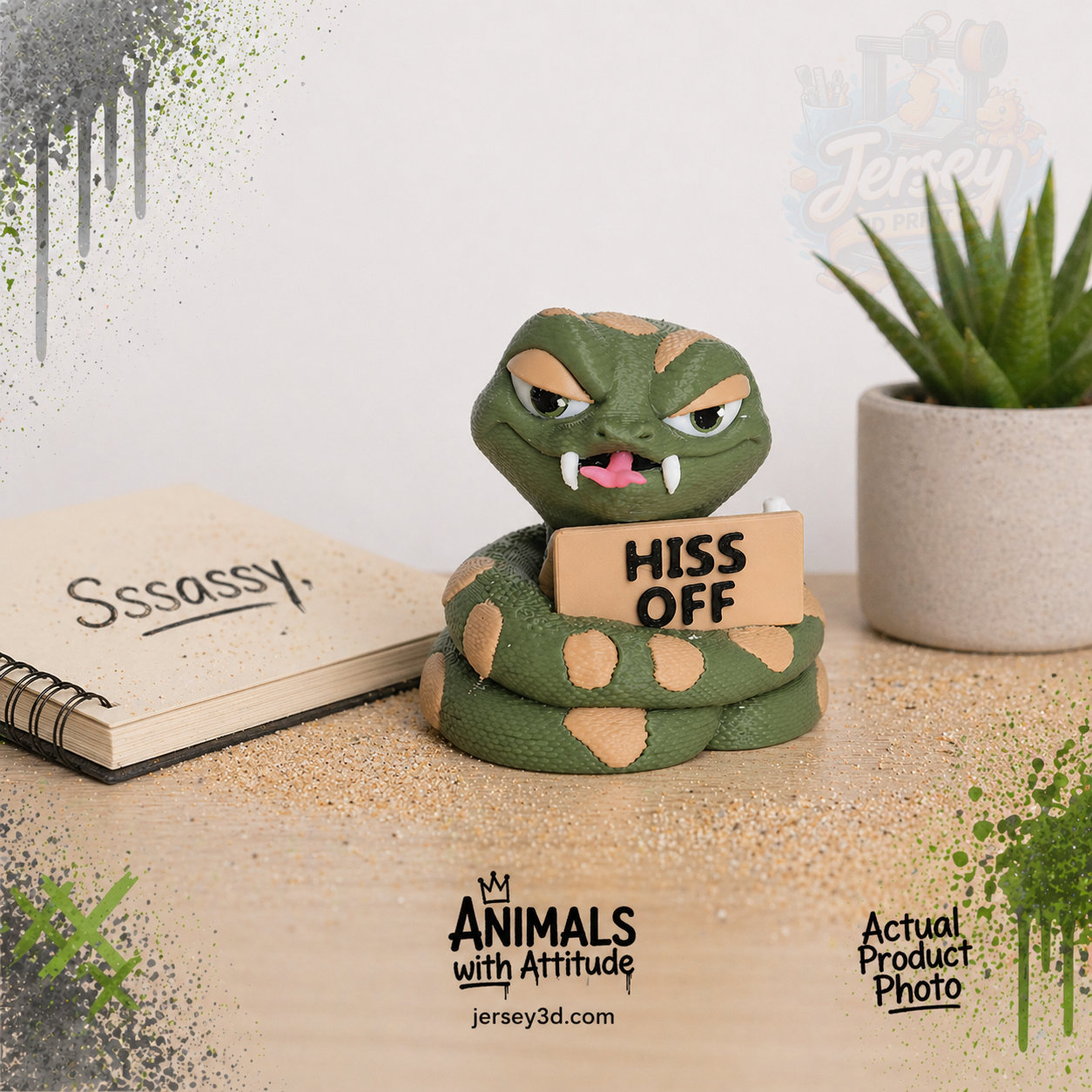 Sassy Snake Figurine - Animals with Attitude Adult Humor for the Home or Office
