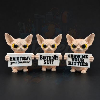 Sphynx Cat Desk Toy- Animals with Attitude Funny Animal Figurines for the Home or Office