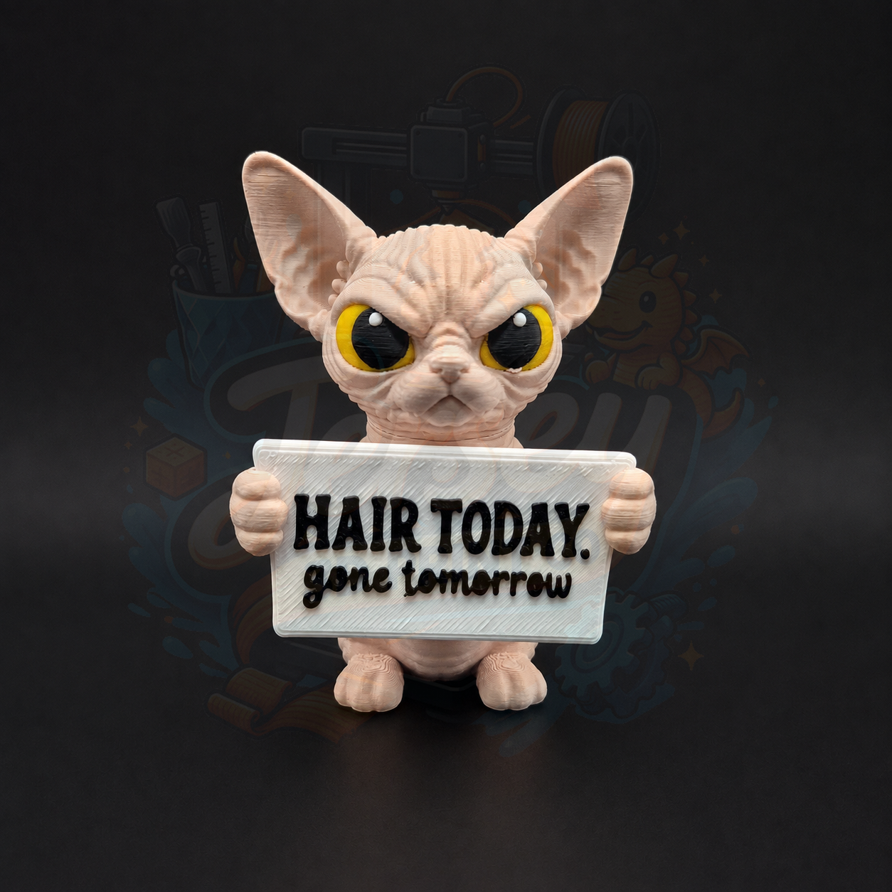Sphynx Cat Desk Toy- Animals with Attitude Funny Animal Figurines for the Home or Office