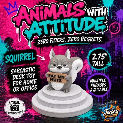 Moody Squirrel - Animals with Attitude Funny Animal Figurines for the Home or Office