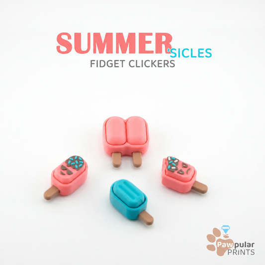 Summer 'Scicles Fidget Clicker Sensory Toys by Pawpular Prints