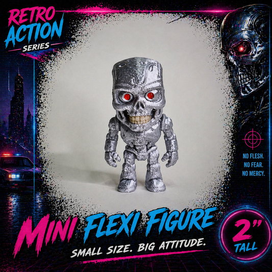 Terminator T-800 Mini Flexi Figure – 80s Retro Action Movie Articulated Mini Figure