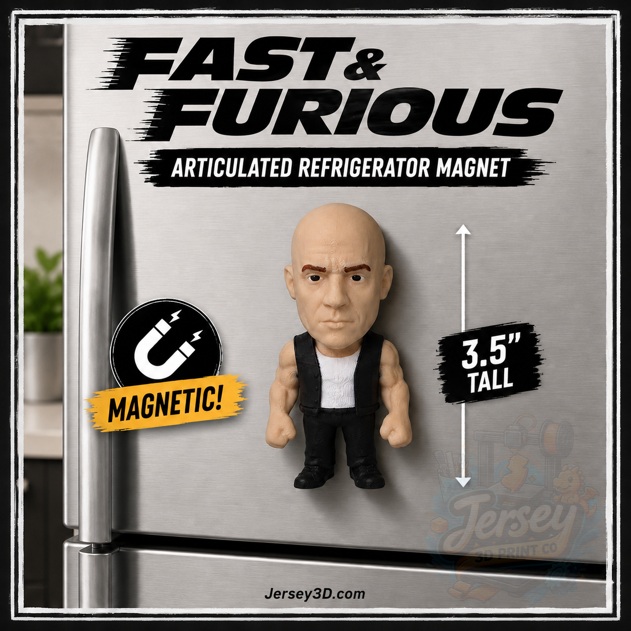 Toretto Family Meme Articulated Refrigerator Magnet