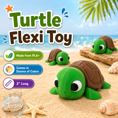 Baby Turtle Flexi Toy – 3D Printed Articulated Mini Turtle