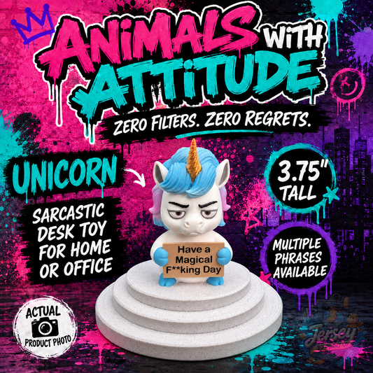 Sarcastic Unicorn - Animals with Attitude Funny Animal Figurines for the Home or Office