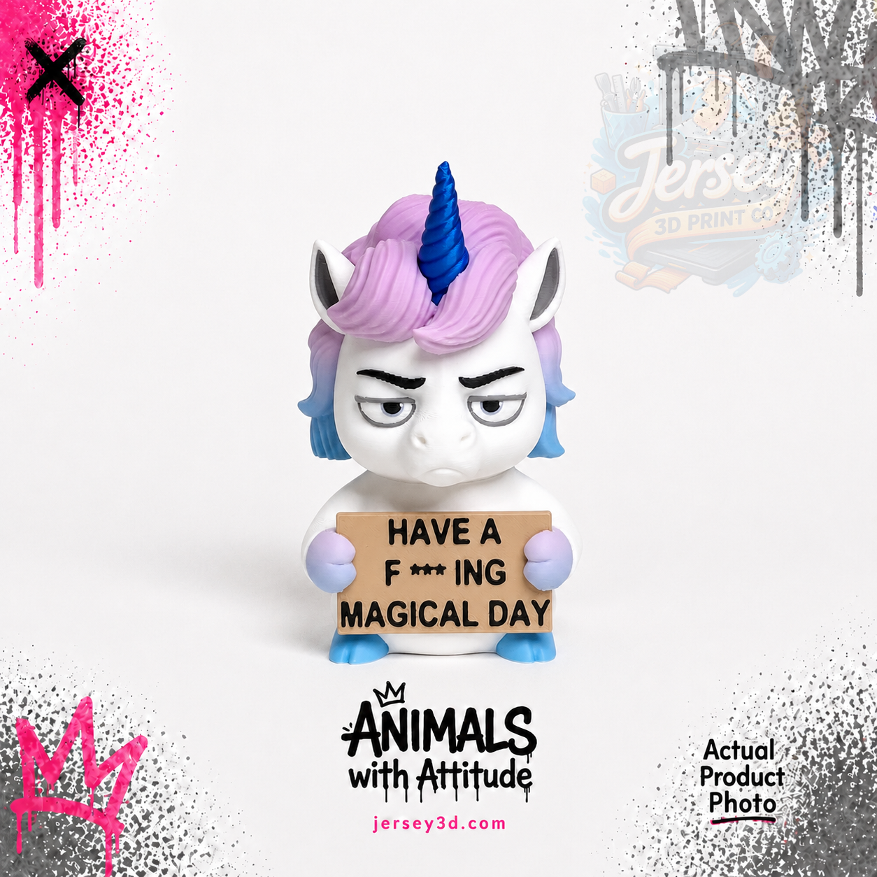 Sarcastic Unicorn Figurine - Animals with Attitude Adult Humor for the Home and Office