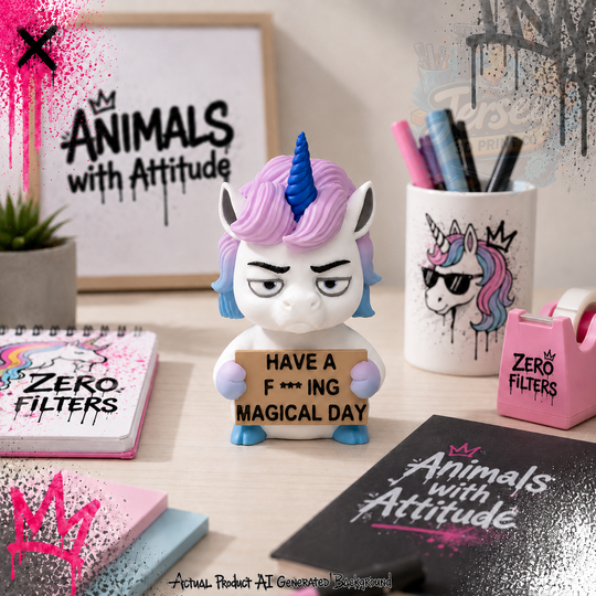 Sarcastic Unicorn Figurine - Animals with Attitude Adult Humor for the Home and Office
