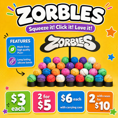 Zorbles 3D Printed Fidget Toys - Fun Squishy Sensory Toys for Kids