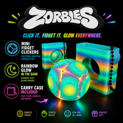 Zorbles - Glow in the Dark Rainbow with Carrying Case